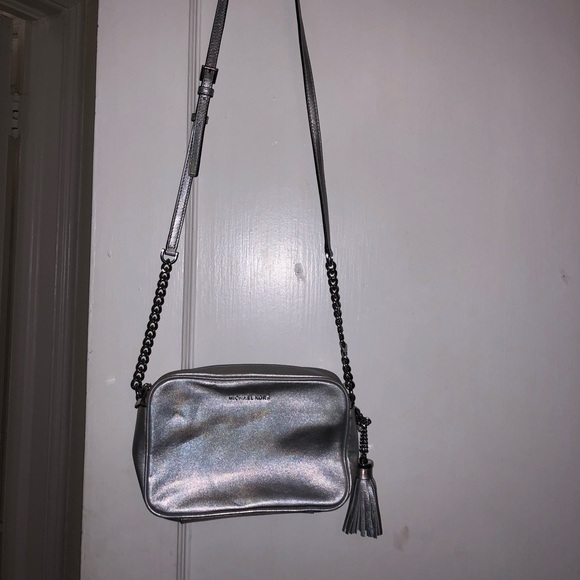 black and silver cross body bag